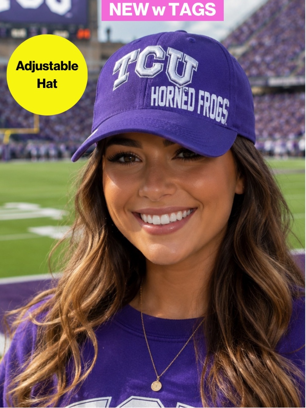 NEW w TAGS 🏷️ 2/for $20 🪩 TCU Horned Frogs Embroidered, Adjustable Cap